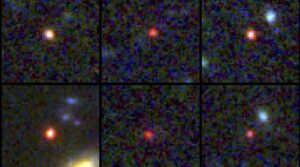 NASA and the European Space Agency have shared an image featuring six potential massive galaxies captured around 500-800 million years after the Big Bang.